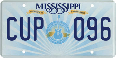 MS license plate CUP096
