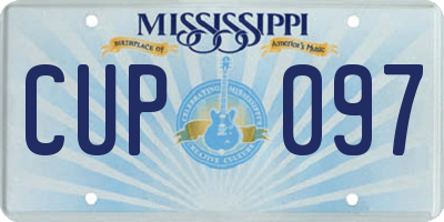 MS license plate CUP097