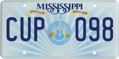 MS license plate CUP098