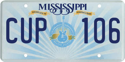 MS license plate CUP106