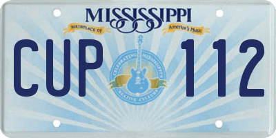 MS license plate CUP112
