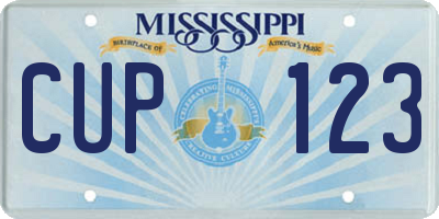 MS license plate CUP123