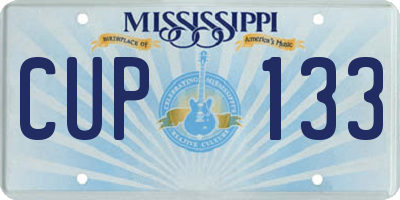 MS license plate CUP133