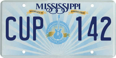 MS license plate CUP142