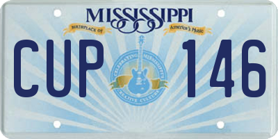 MS license plate CUP146