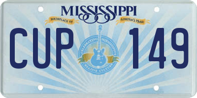 MS license plate CUP149