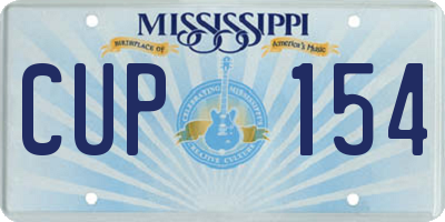 MS license plate CUP154