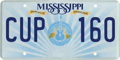 MS license plate CUP160
