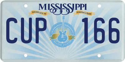 MS license plate CUP166