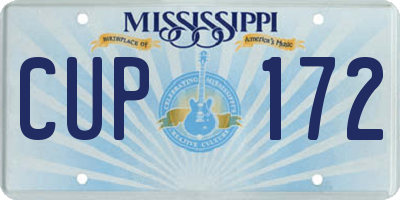 MS license plate CUP172