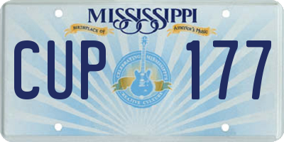 MS license plate CUP177