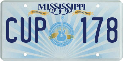 MS license plate CUP178