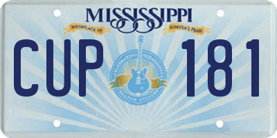 MS license plate CUP181