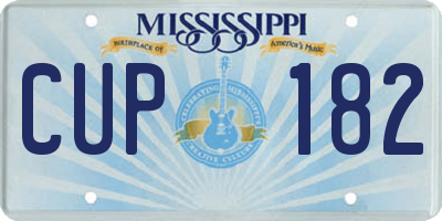 MS license plate CUP182