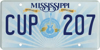 MS license plate CUP207