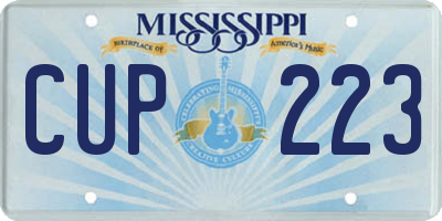 MS license plate CUP223