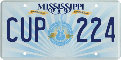 MS license plate CUP224