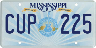 MS license plate CUP225