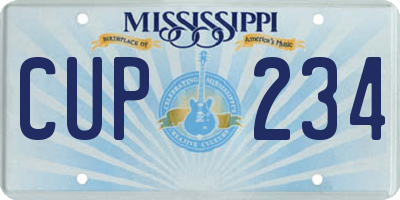 MS license plate CUP234