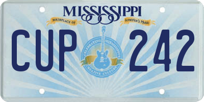 MS license plate CUP242