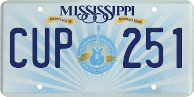 MS license plate CUP251