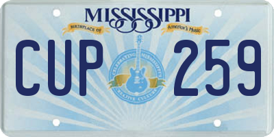 MS license plate CUP259