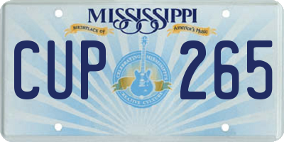 MS license plate CUP265