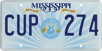 MS license plate CUP274