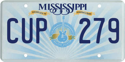 MS license plate CUP279