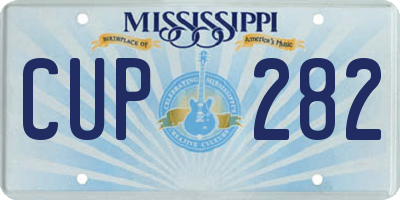 MS license plate CUP282