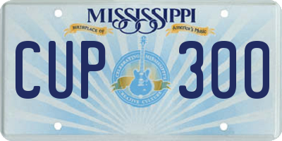 MS license plate CUP300