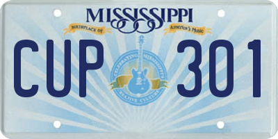 MS license plate CUP301