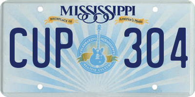 MS license plate CUP304