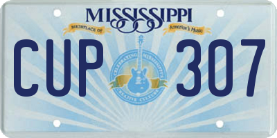 MS license plate CUP307