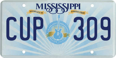 MS license plate CUP309
