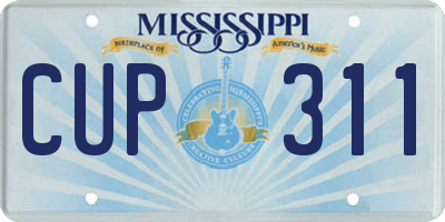 MS license plate CUP311