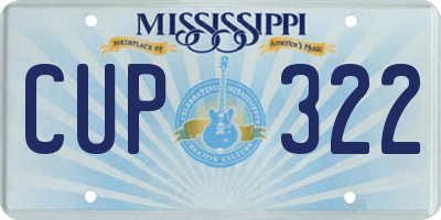 MS license plate CUP322