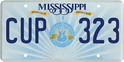 MS license plate CUP323