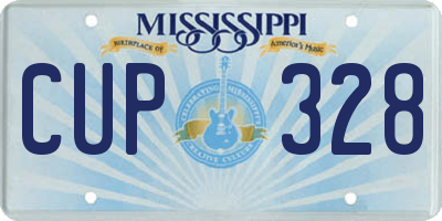MS license plate CUP328