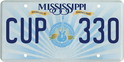 MS license plate CUP330