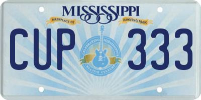 MS license plate CUP333
