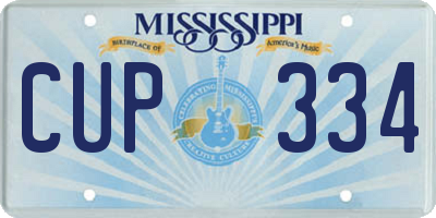 MS license plate CUP334