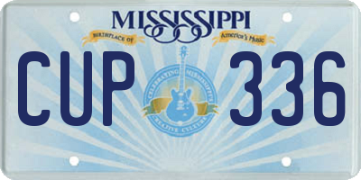 MS license plate CUP336