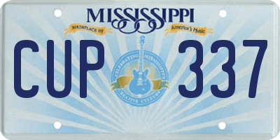 MS license plate CUP337
