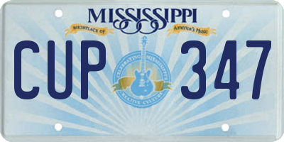 MS license plate CUP347