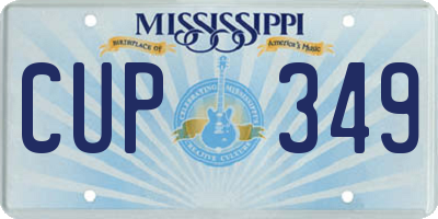 MS license plate CUP349