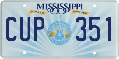MS license plate CUP351