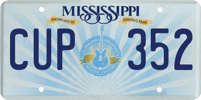 MS license plate CUP352