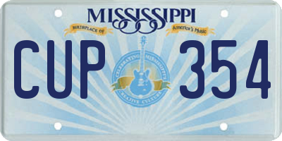 MS license plate CUP354