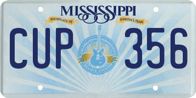 MS license plate CUP356